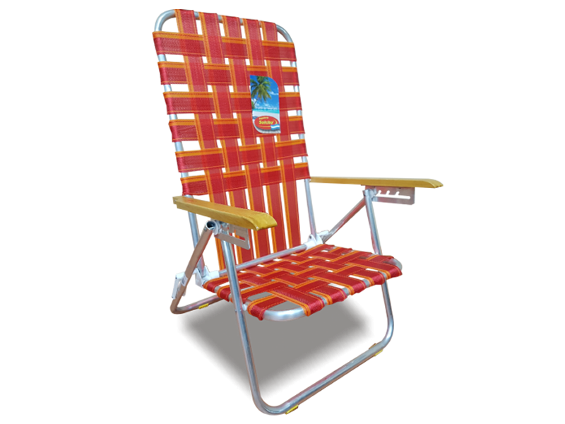 Reposera Baja 5 Posiciones Solcito Aluminio Madera