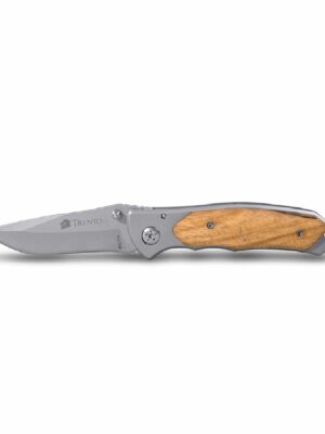 Cortapluma Trento Hunter 160 Acero Inox Clip Color Madera