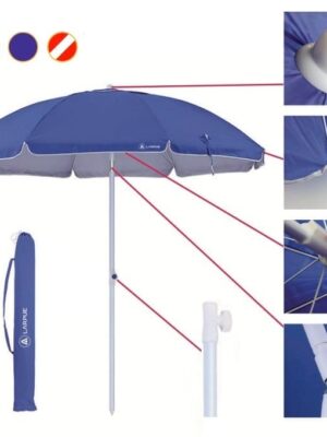 Sombrilla Playa Larpue Sandbeach 1,80mts Upf 50+. Reclinable